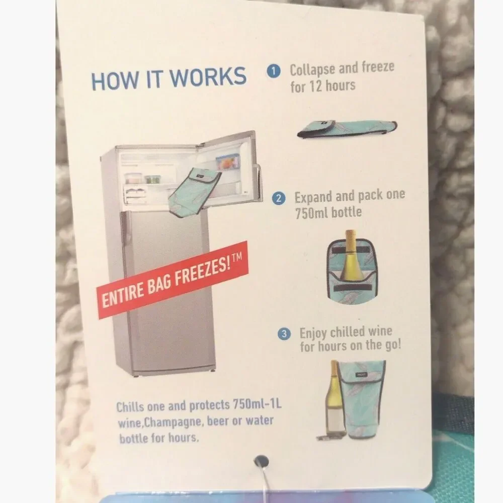 Freezable Bottle or Can Bags . Water -Soda-Beer-Wine or Champagne Bottles
